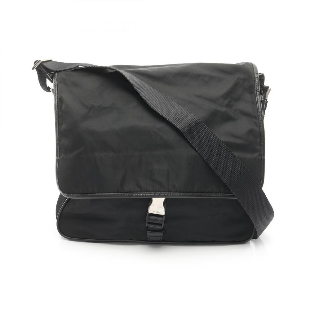 Prada VIAGGIO Shoulder Bag Saffiano Leather Black